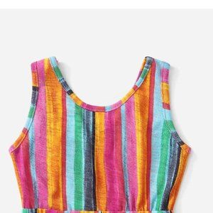 SHEIN Toddler Girls Striped Tie Front Romper